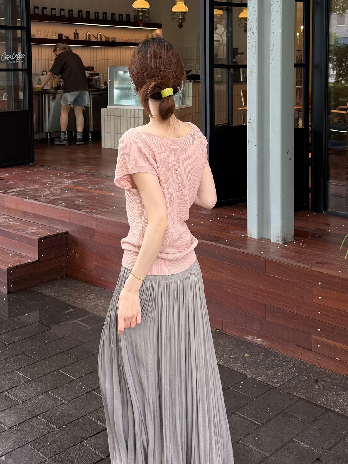 Korean Style Soft Lazy Pink Ice Silk Knit Short Sleeve Women Summer Top - Style b72ed2 - Image 3
