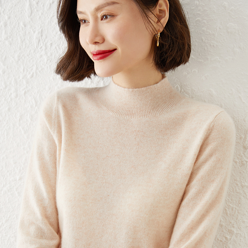 Women's Half Turtleneck Knit Sweater Loose Fit Plus Size Winter Thick Pullover