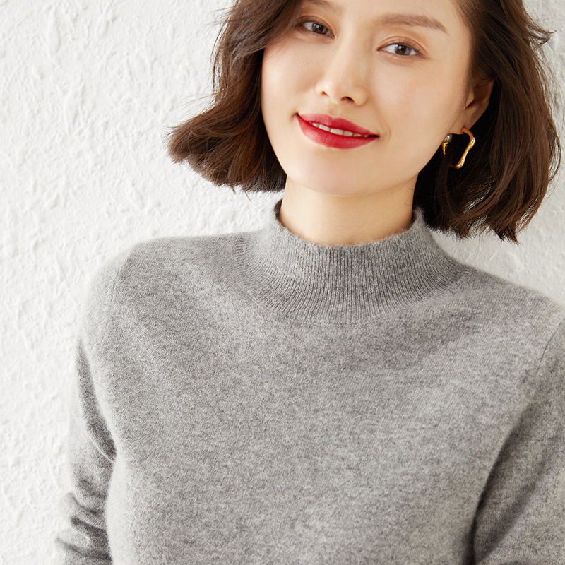Women's Half Turtleneck Knit Sweater Loose Fit Plus Size Winter Thick Pullover - Image 4