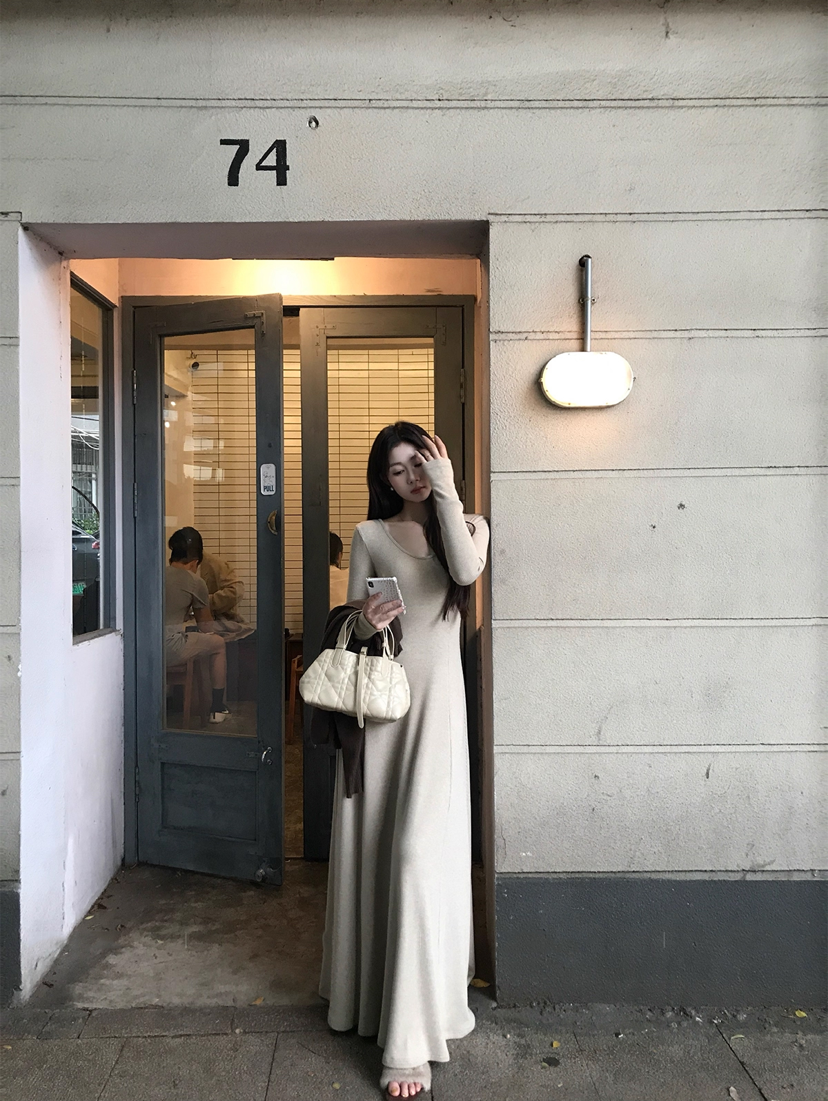 Women's Long Sleeve Knit Sweater Dress Set with Cardigan Jacket Fall Winter Lazy Style - Image 4