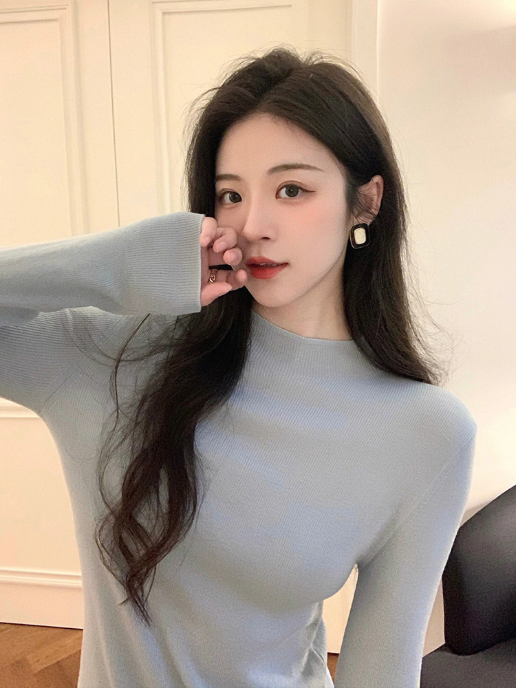 Women's Mock Neck Knit Sweater Slim Fit Base Layer Top - Image 4